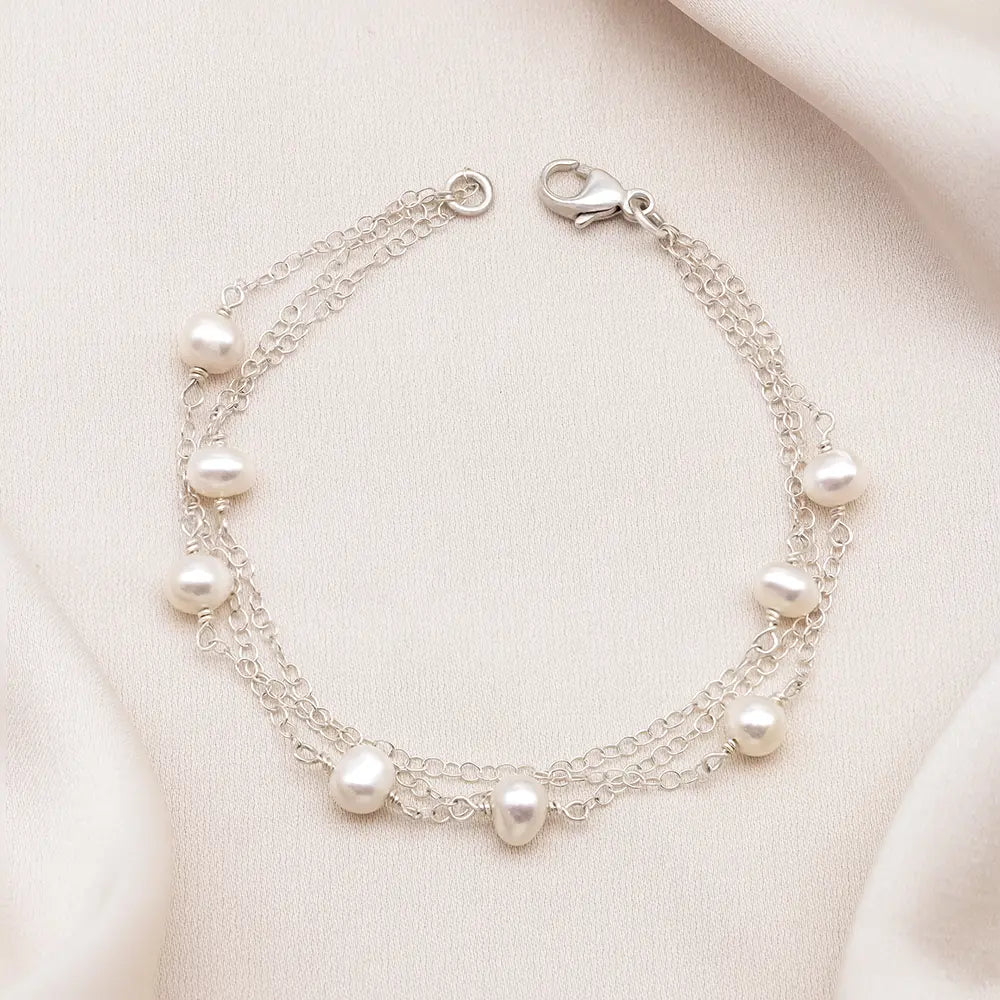 Ivy Layered Chain Pearl Bracelet