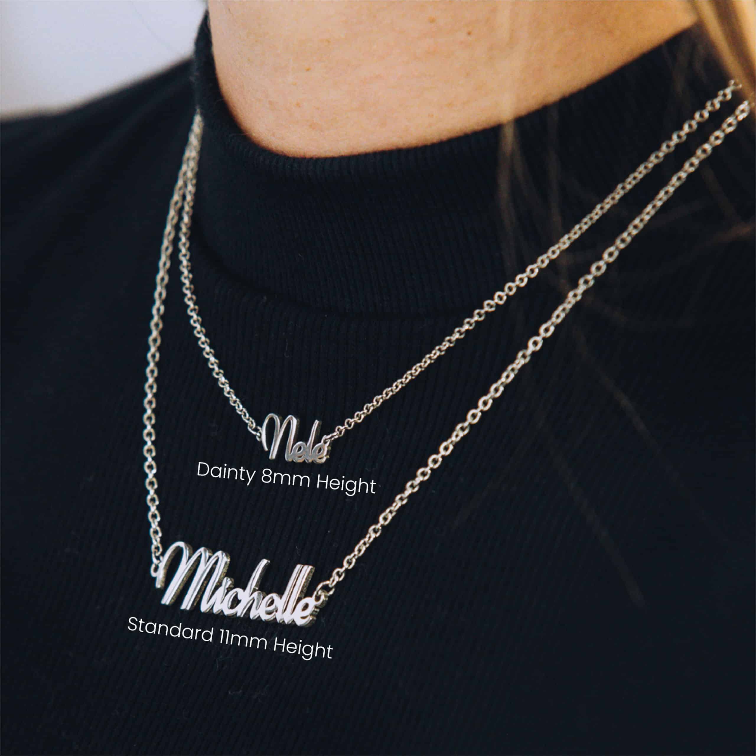 Name necklace guide font height