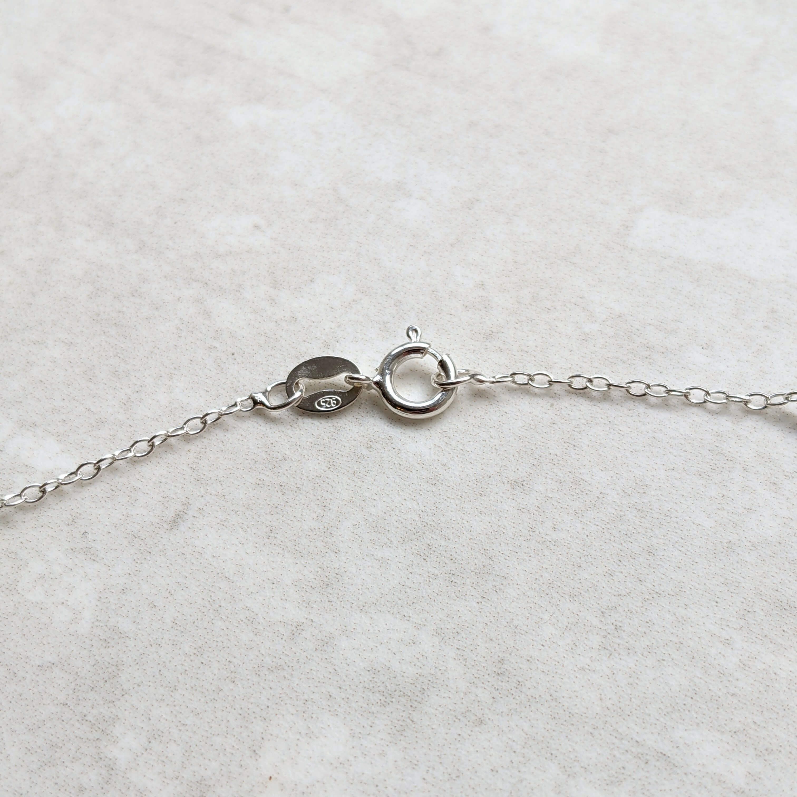 Sterling silver clasp on fine chain