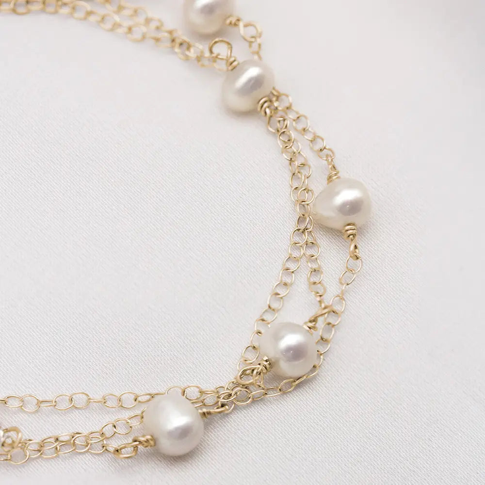 Ivy Layered Chain Pearl Bracelet