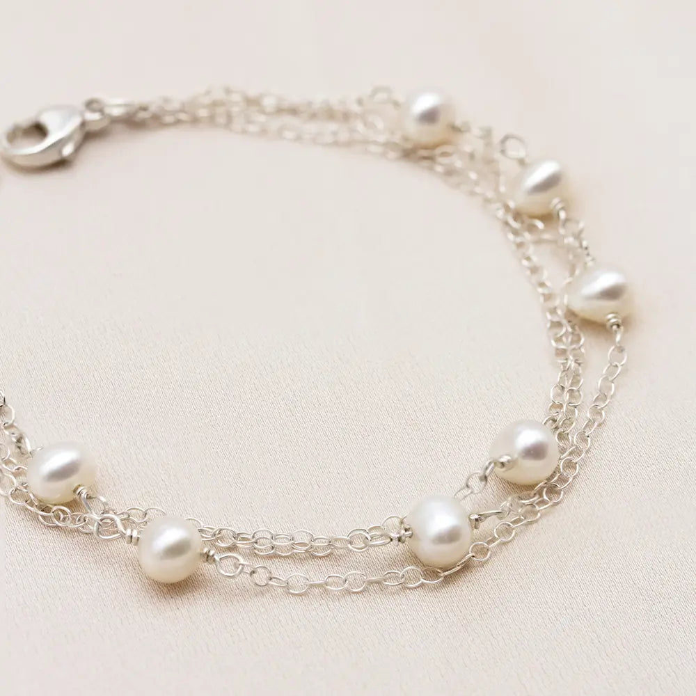 Ivy Layered Chain Pearl Bracelet