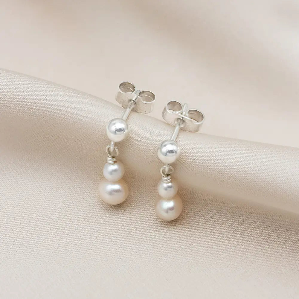 Sophia Double Drop Pearl Earring