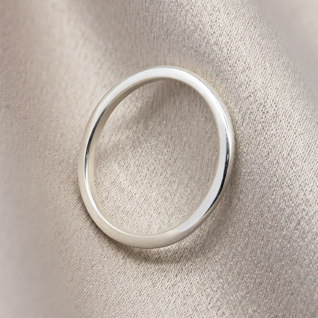 Sterling Silver Plain Wedding Ring - Capri