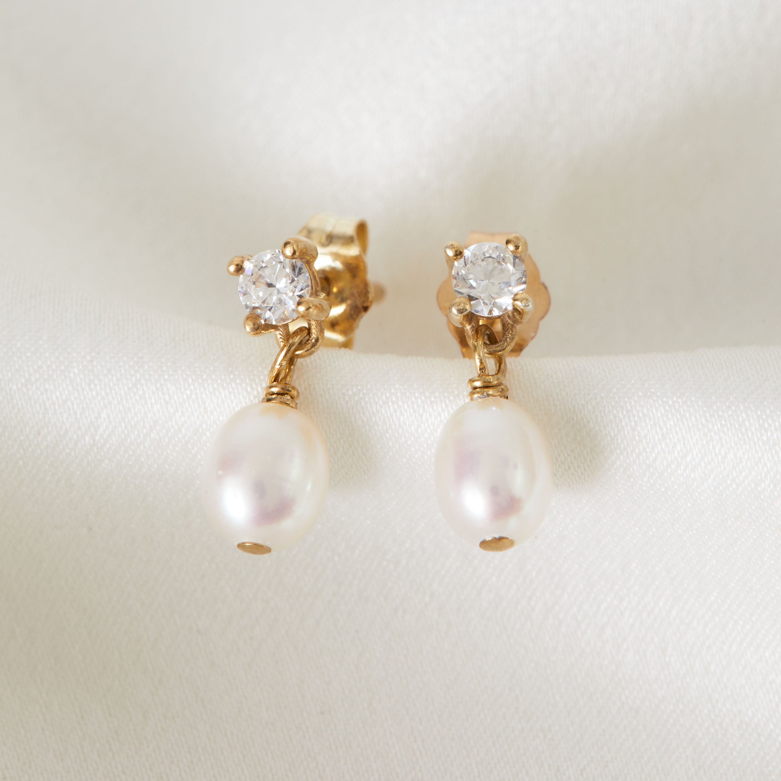 Mini Crystal Pearl Drop Earrings - Halley