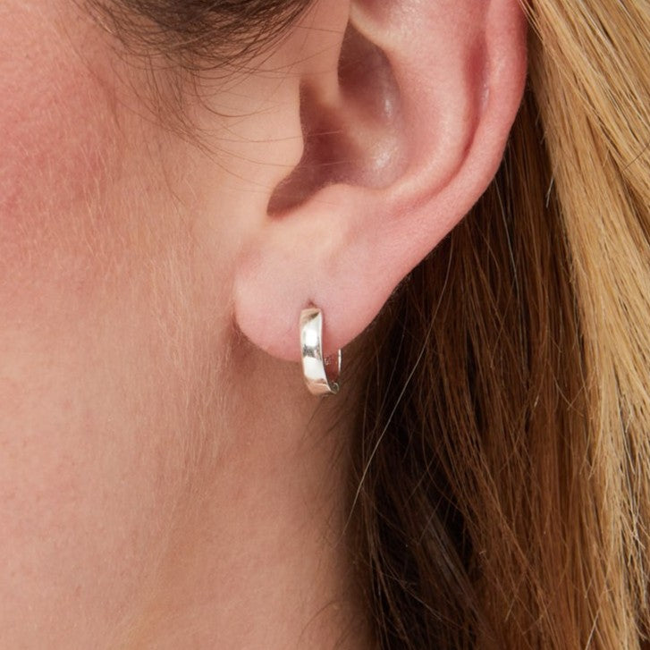 Small 12mm Plain Huggie Earrings - Orabelle