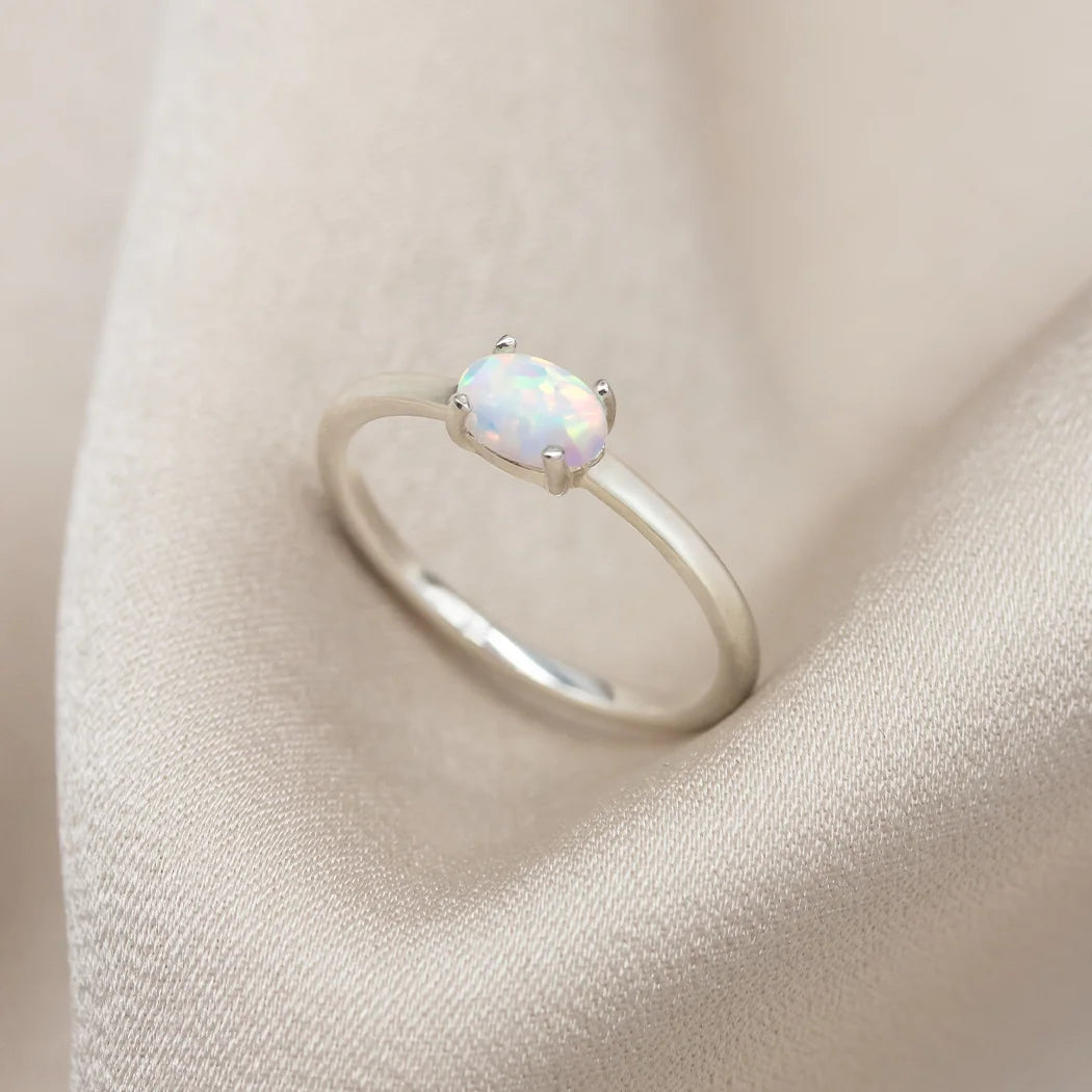 Opal Oval Gemstone Ring