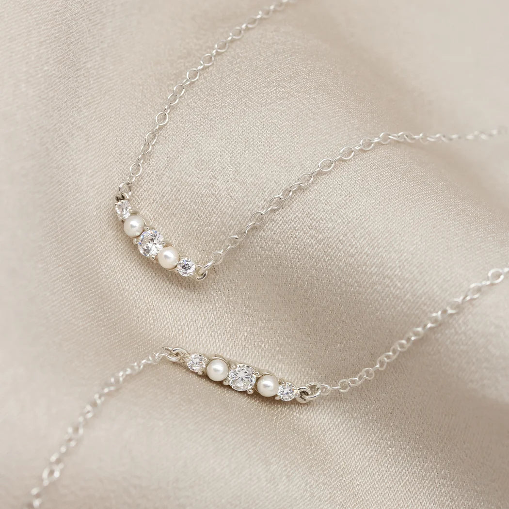 Dainty Pearl and Diamond Bracelet - Haru