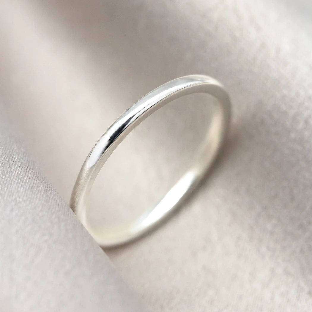 Sterling Silver Plain Wedding Ring - Capri