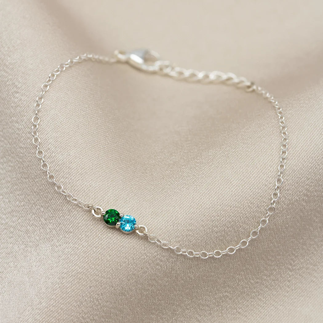 Two Birthstone Charm Bracelet
