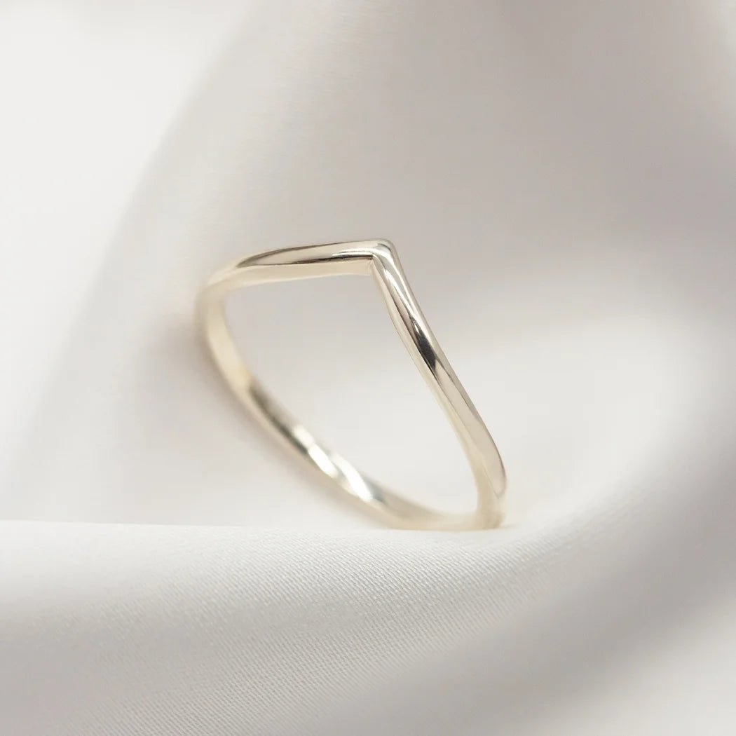 Sterling Silver Wishbone Wedding Ring - Liana