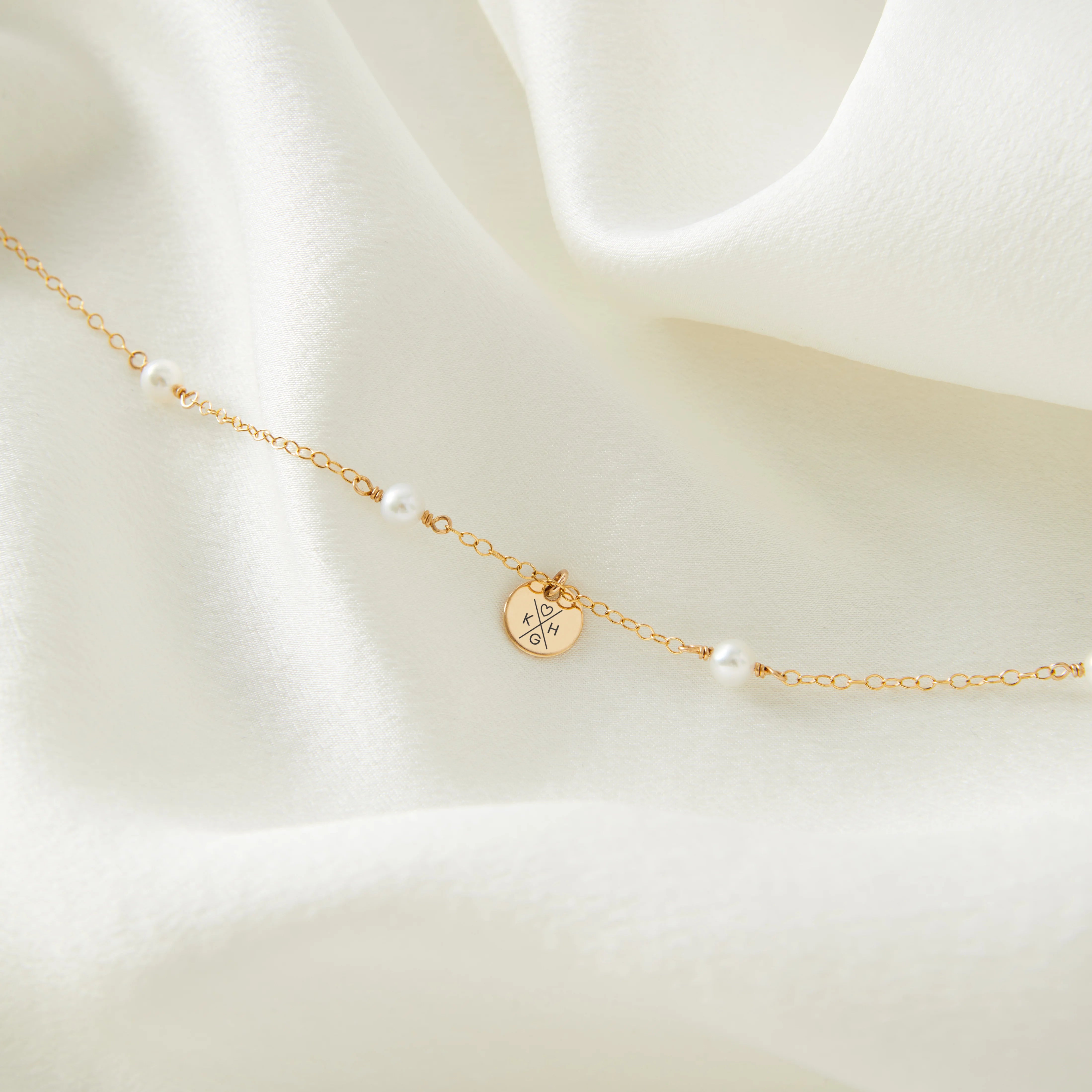 Personalised Double Initial Pearl Anklet - Orla