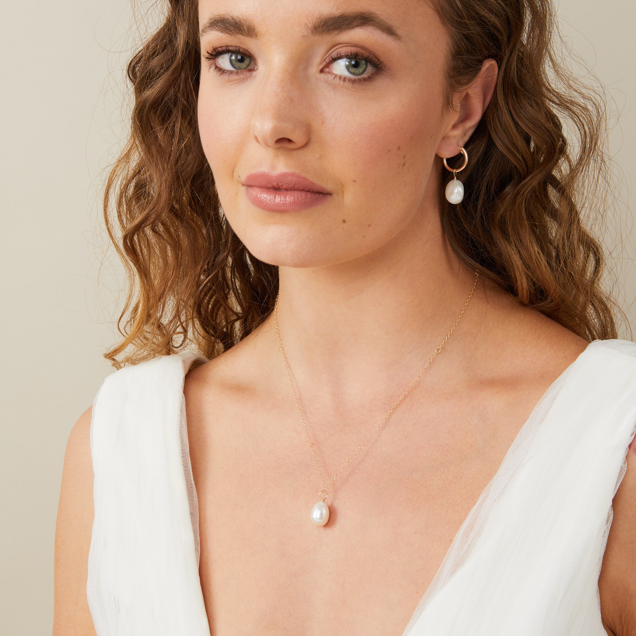 Sia Baroque Pearl Hoop Earrings