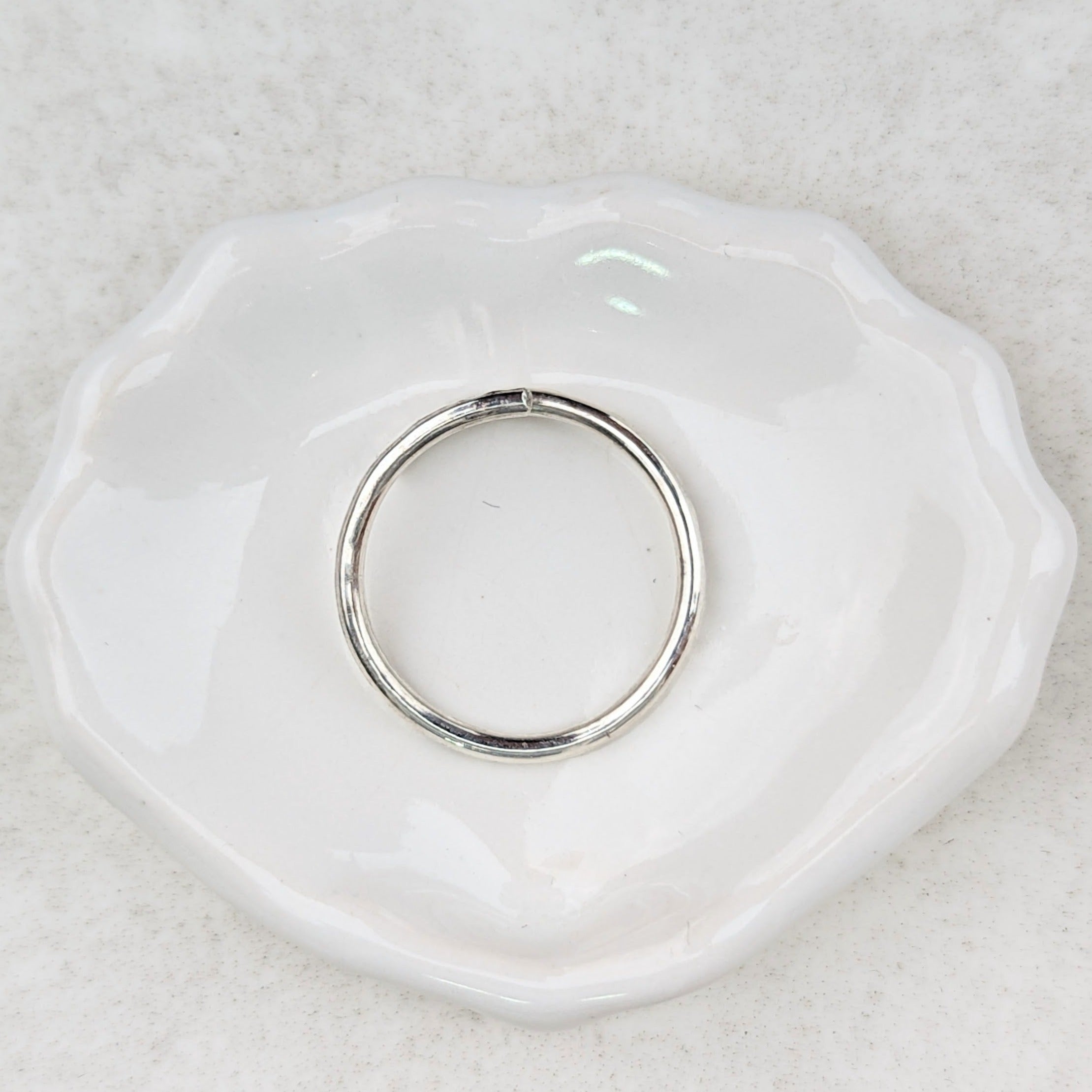 Silver ring from above