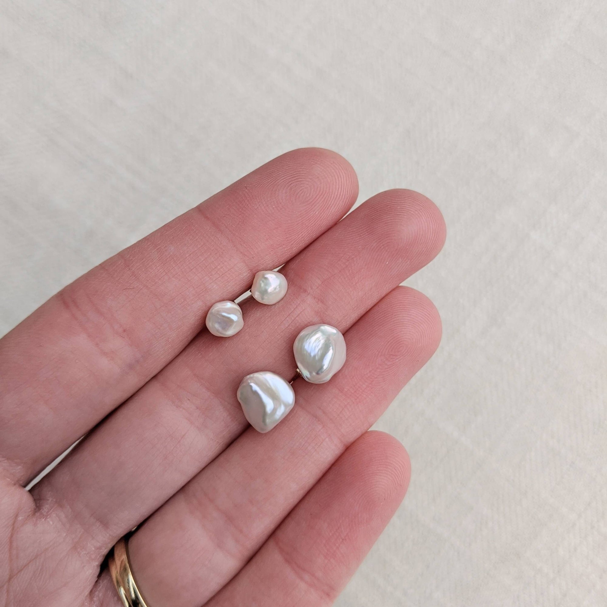 Keshi & Opal Stud Earrings