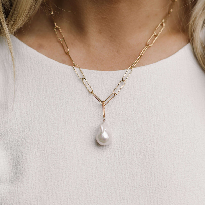 Paperclip Chain with Pearl main image 0