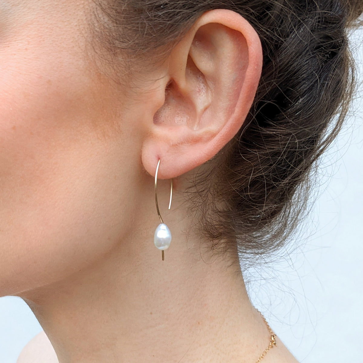 Push Through Earring Pearl Pull Through Earrings - Kiri & Belle