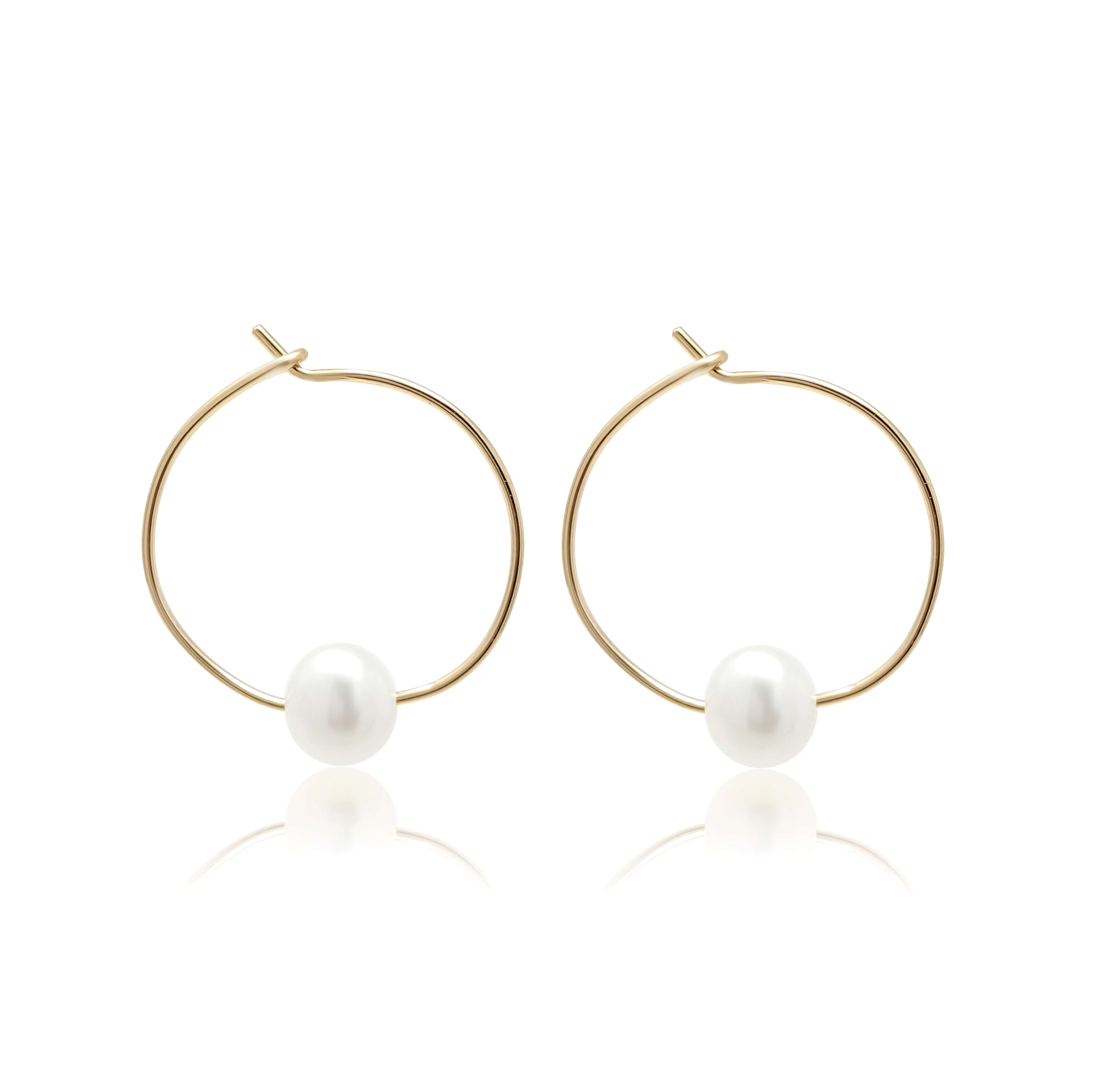 wire earrings on white background in gold filled